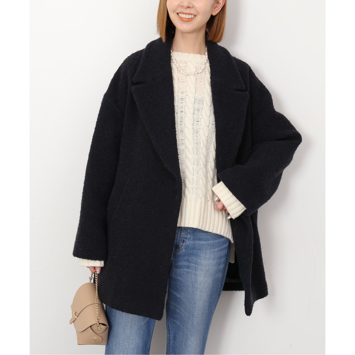 ダブルループビッグラペルショートコート | スローブ イエナ(SLOBE