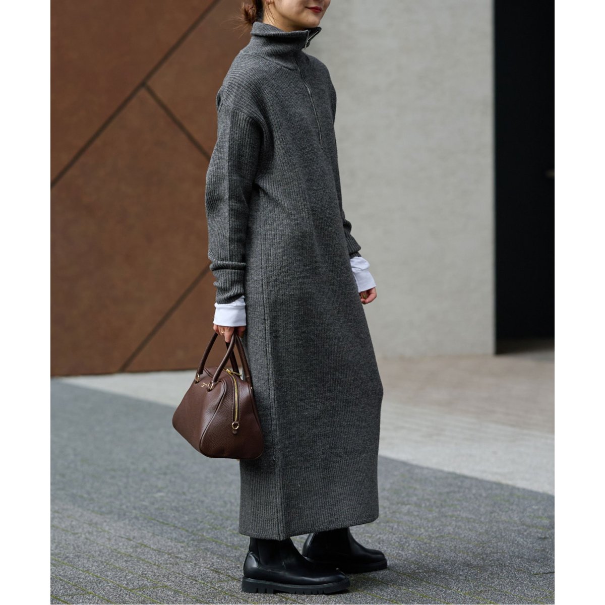 SLOBE IENA French wool畦ハーフジップニットプルオーバー SLOBE IENA（スローブイエナ）の「《追加2》French wool畦ハーフ