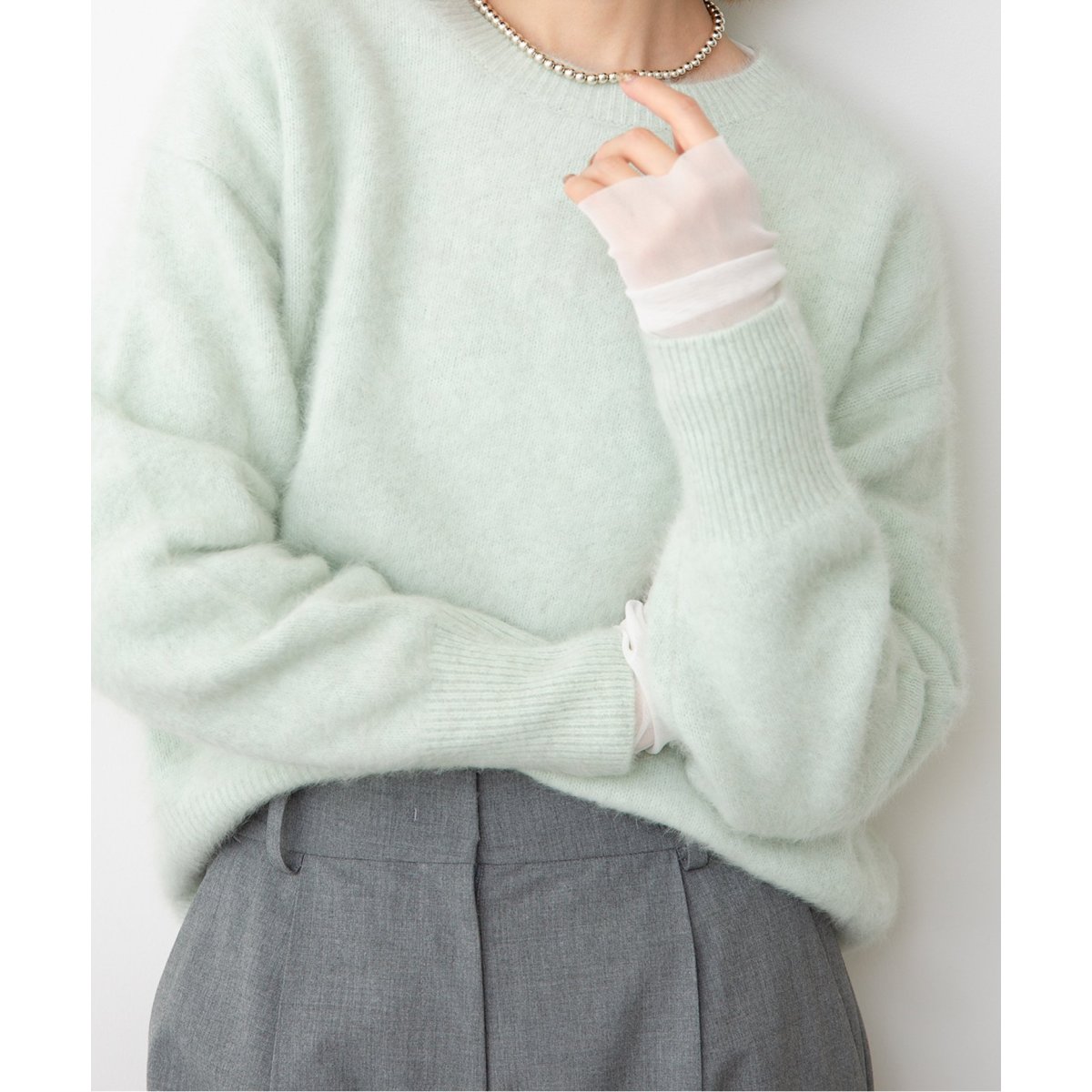 スローブイエナFOXカシミヤプルオーバー ベージュ FREE 11/7(木)発売開始！／フォックスカシミヤニットがアップデートし