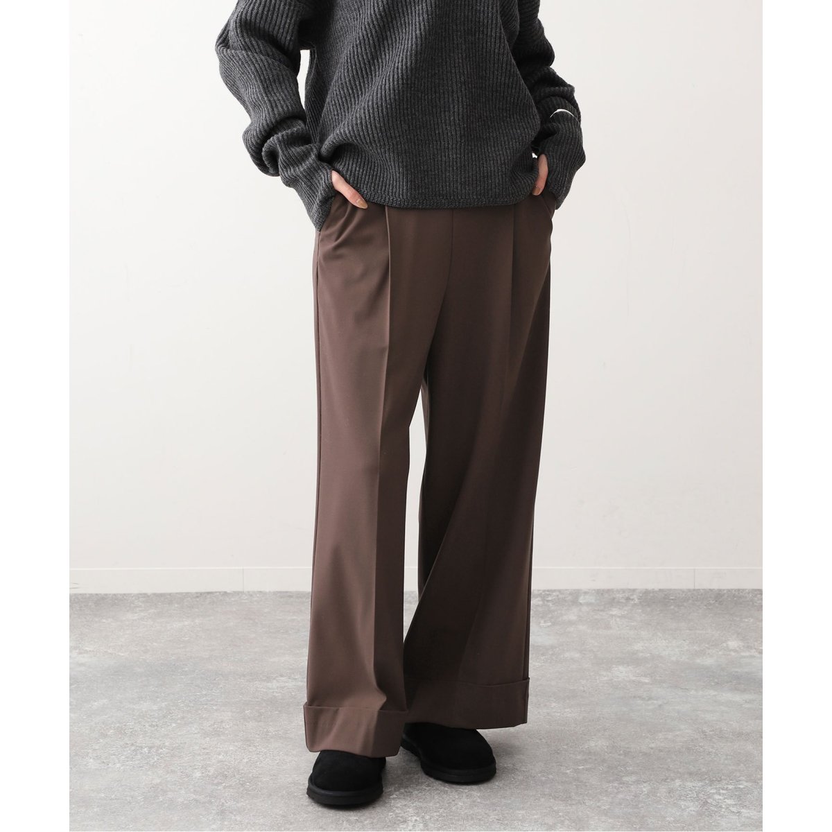 【SLOBE IENA】ツイルサイドボタンハイウエストパンツ チェック ツイルサイドボタンハイウエストパンツ | スローブ イエナ(SLOBE IENA