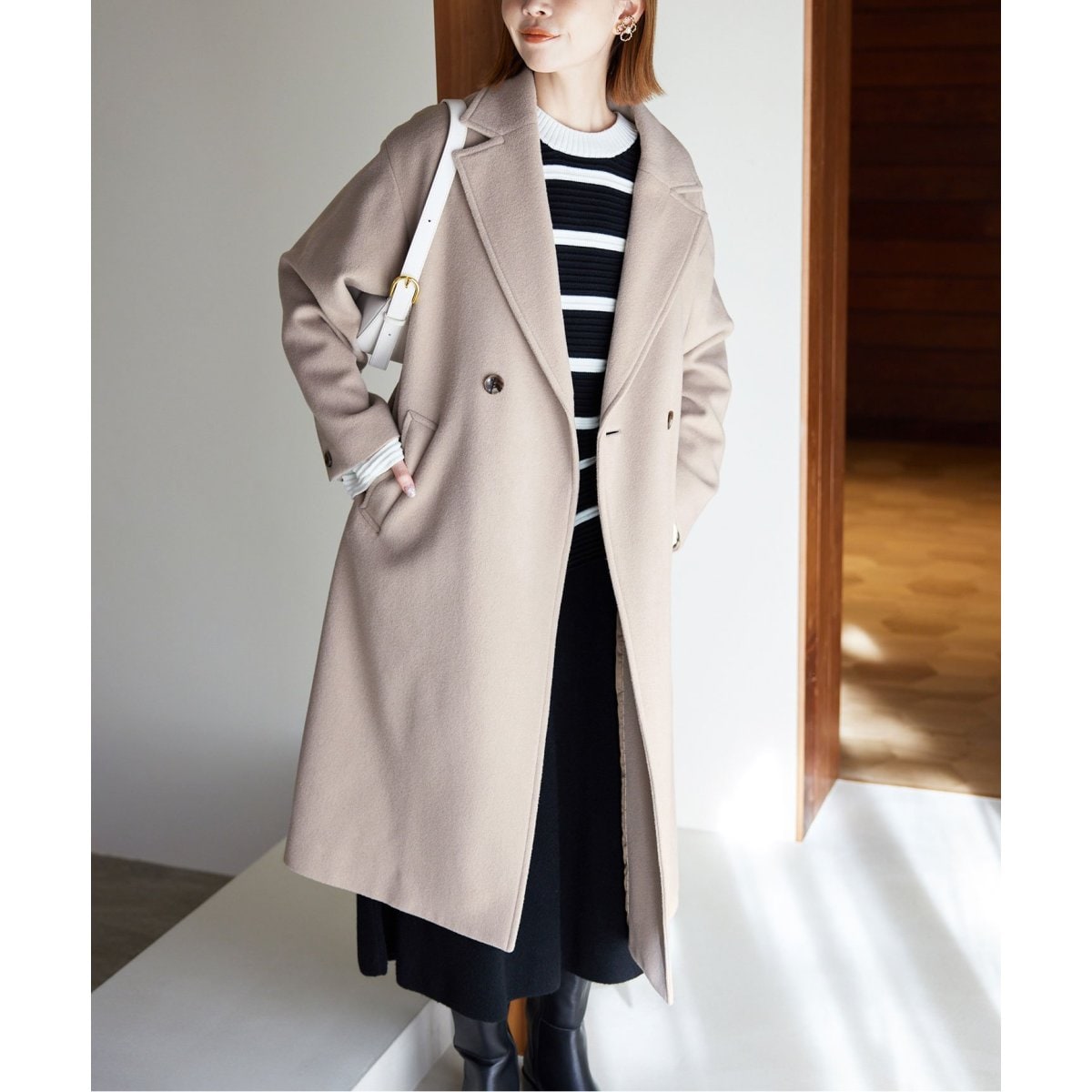 SLOBE IENA ECO WOOL ダブルブレストコート ECO WOOL ダブルブレストコート | スローブ イエナ(SLOBE IENA