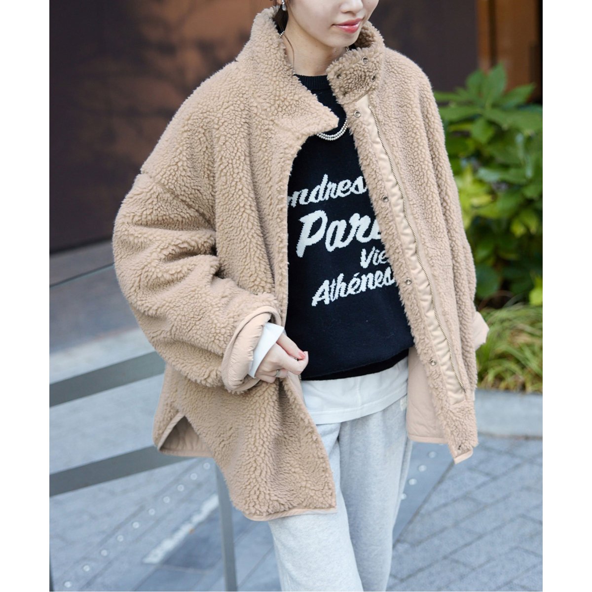 PAキルト*ムックボアリバーシブルブルゾン | スローブ イエナ(SLOBE