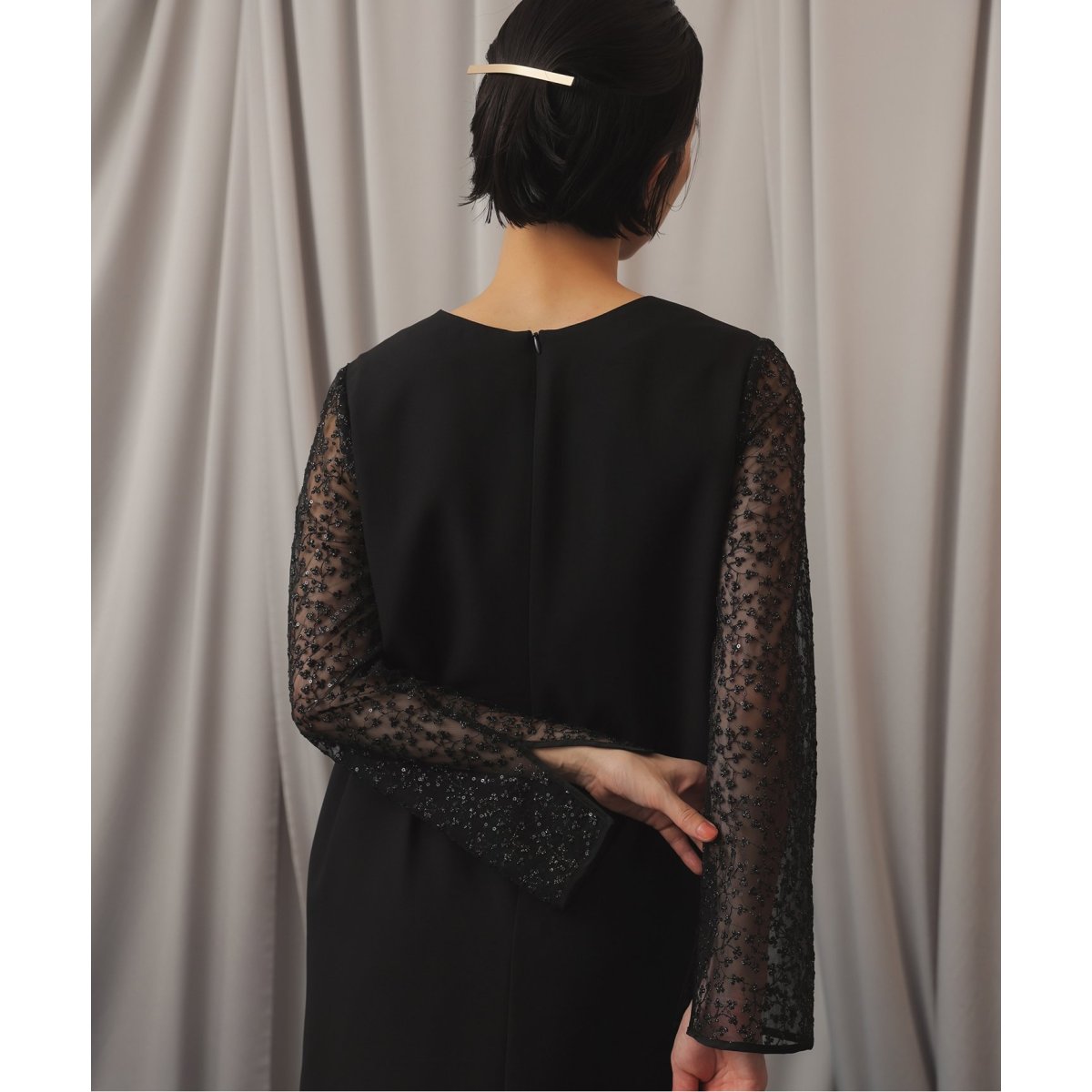 habiスパンコールレーススリーブドレス | スローブ イエナ(SLOBE IENA