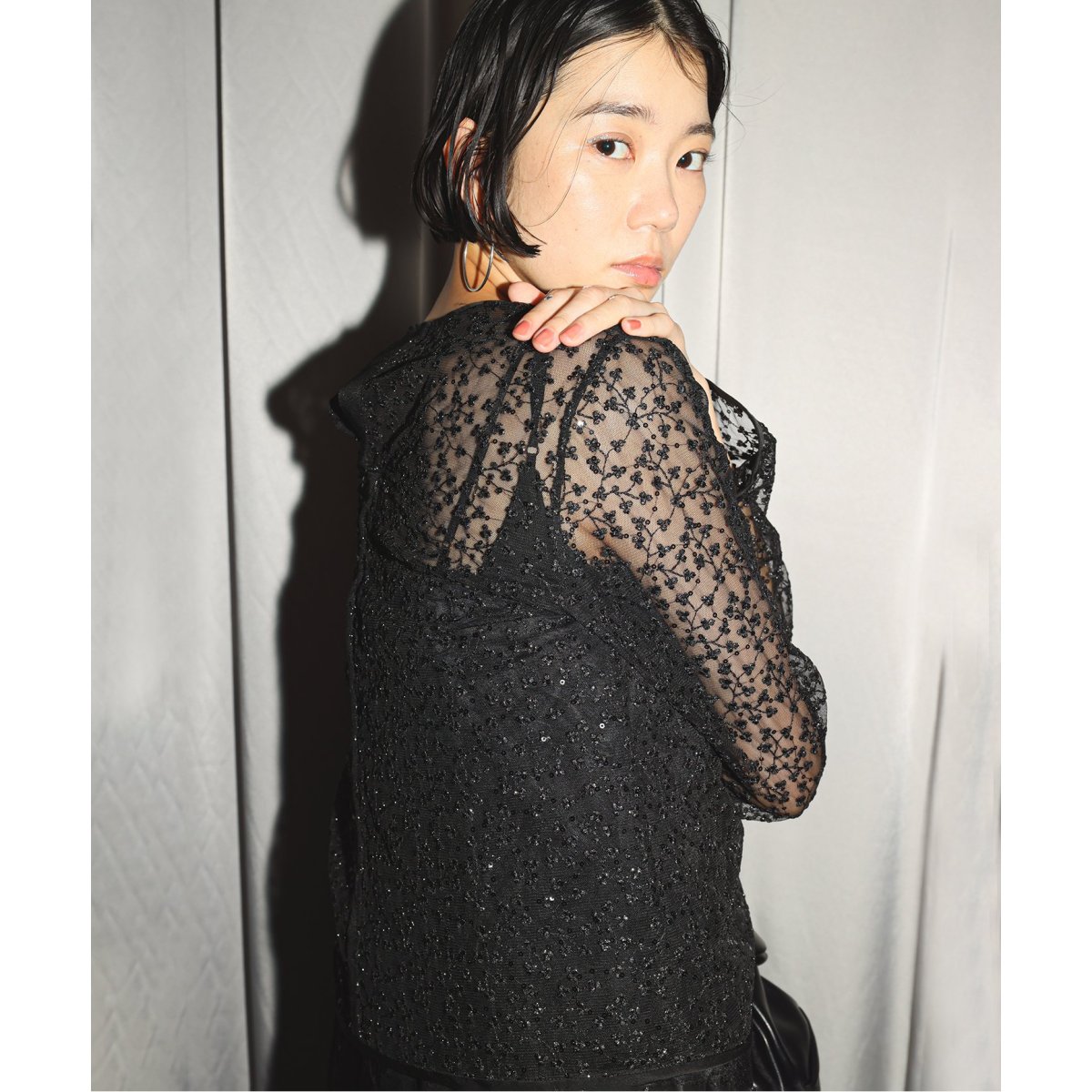 SLOBE IENA habiスパンコールレースブラウス habiスパンコールレースブラウス | スローブ イエナ(SLOBE IENA