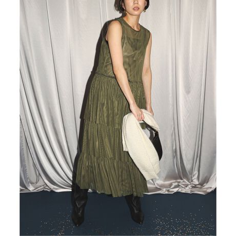 habiチュールフリルティアードドレス | スローブ イエナ(SLOBE IENA  