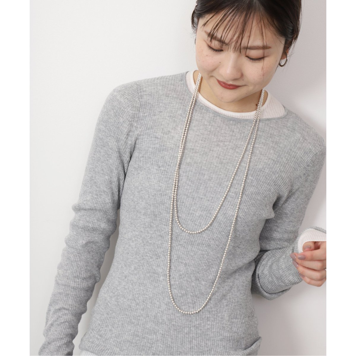 SLOBE ロングメタルビーズネックレス(180cm) | スローブ イエナ
