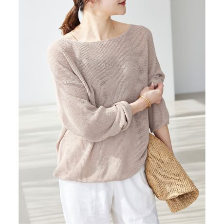 追加4》リネン混ボートネックニット | スローブ イエナ(SLOBE IENA  