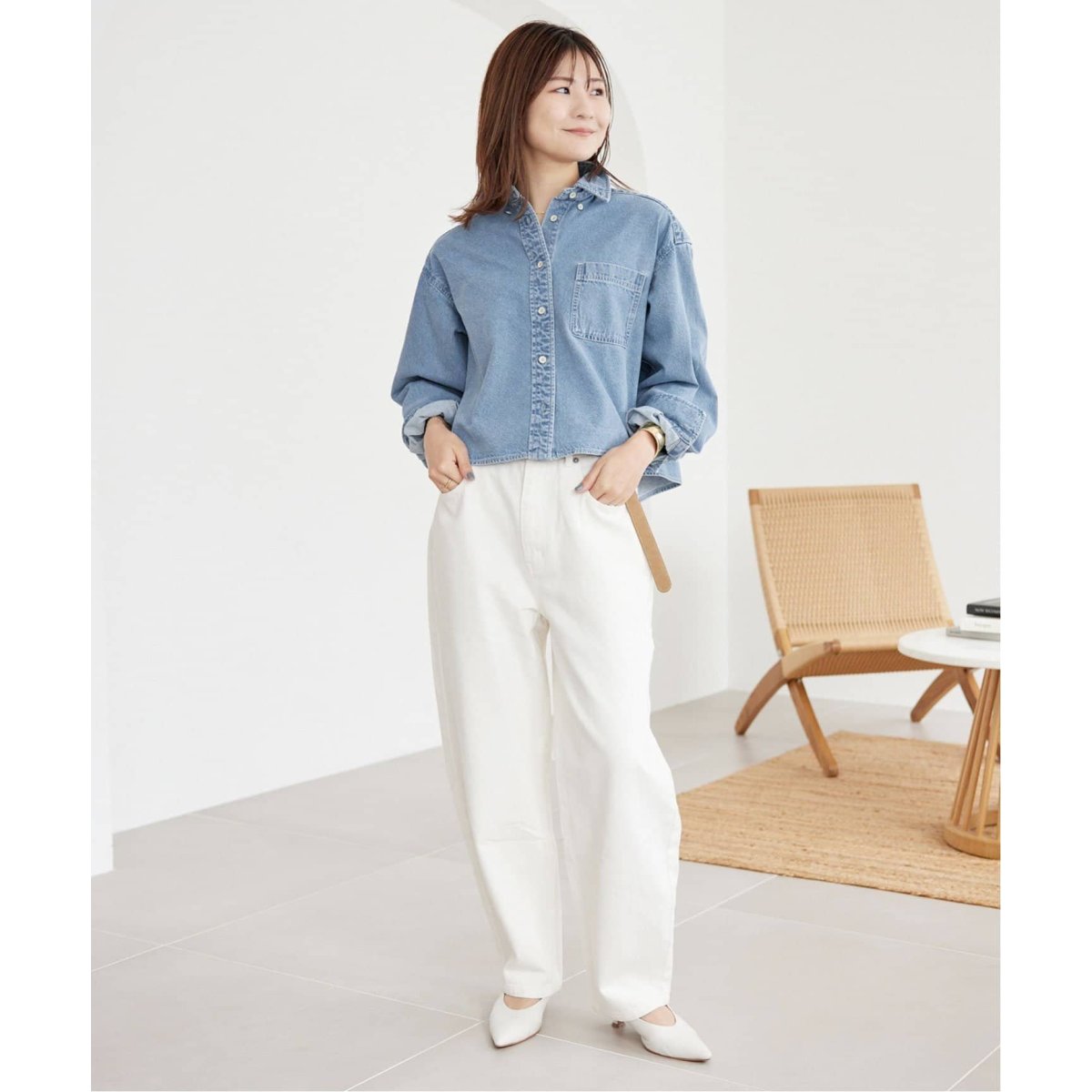 追加2》LE DENIMクロップドシャツ | スローブ イエナ(SLOBE IENA