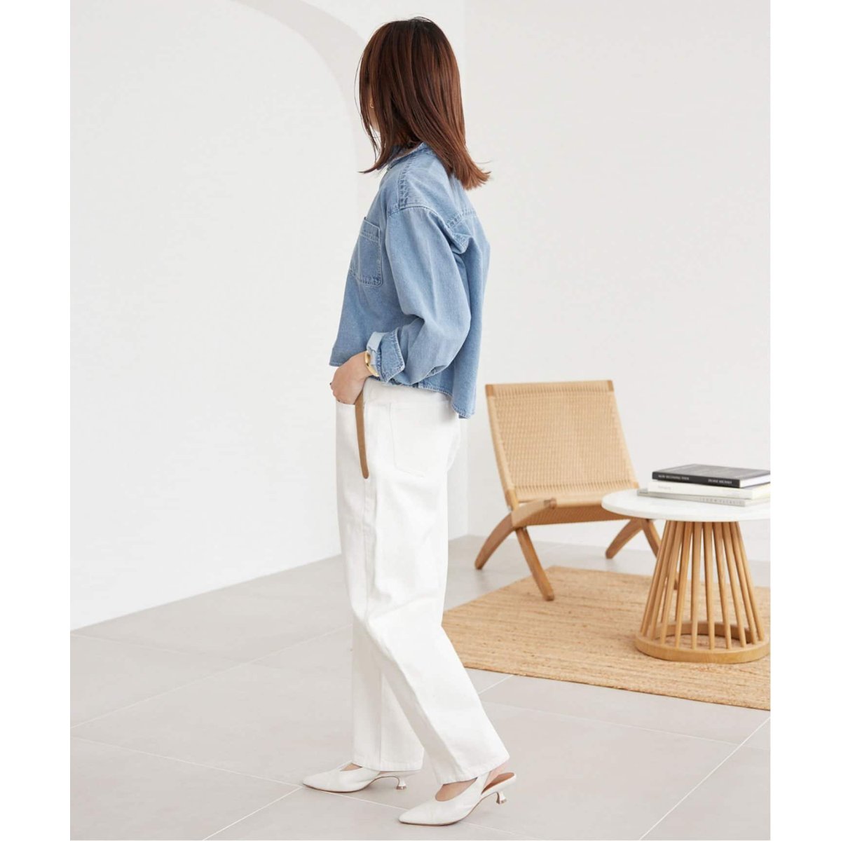 LE DENIMクロップドシャツ 追加2》LE DENIMクロップドシャツ | スローブ イエナ(SLOBE IENA