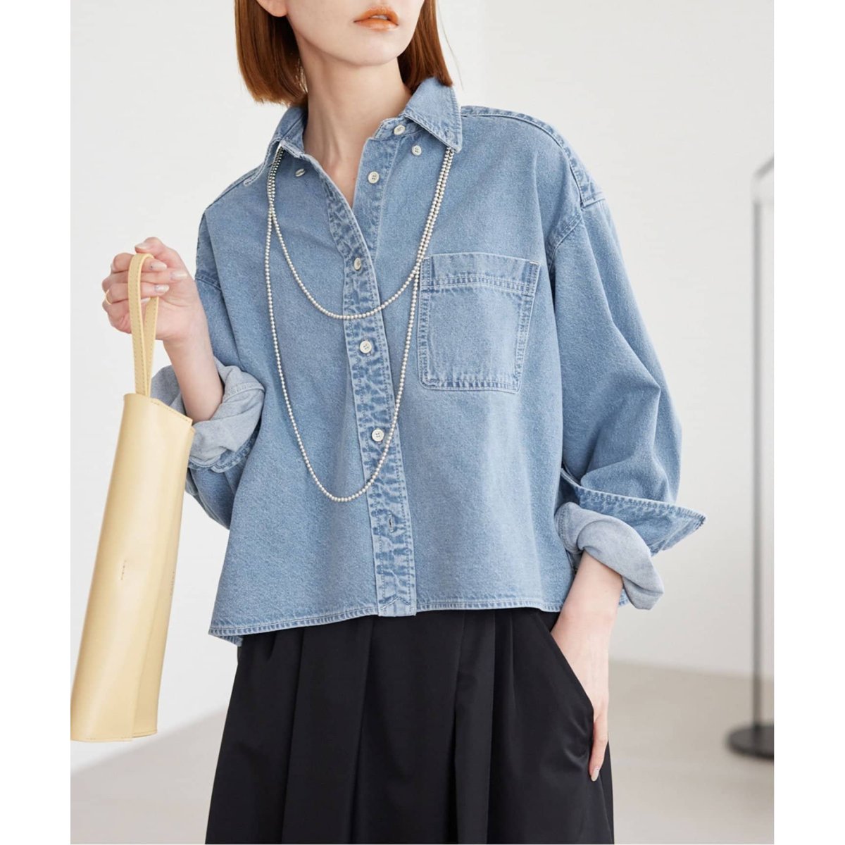 Le denim シャツ スローブイエナ 追加2》LE DENIMクロップドシャツ | スローブ イエナ(SLOBE IENA
