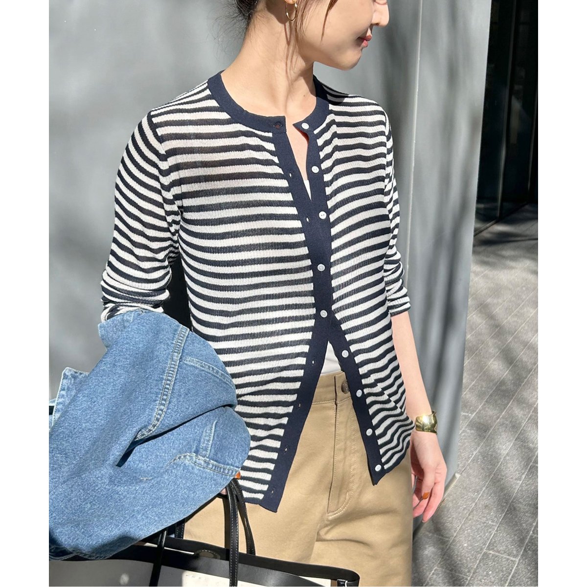 美品 23AW SLOBE IENA スローブイエナ リブロングニットカーディガン 23080912278030 F グレー レディース 古着 中古 SLOBE IENA 美品 23AW スローブイエナ リブロングニット