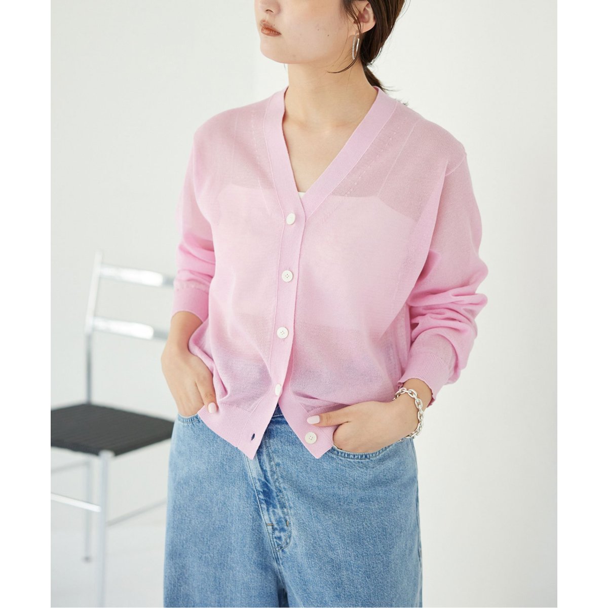 リネン混シアーカーディガン | スローブ イエナ(SLOBE IENA) | マルイ