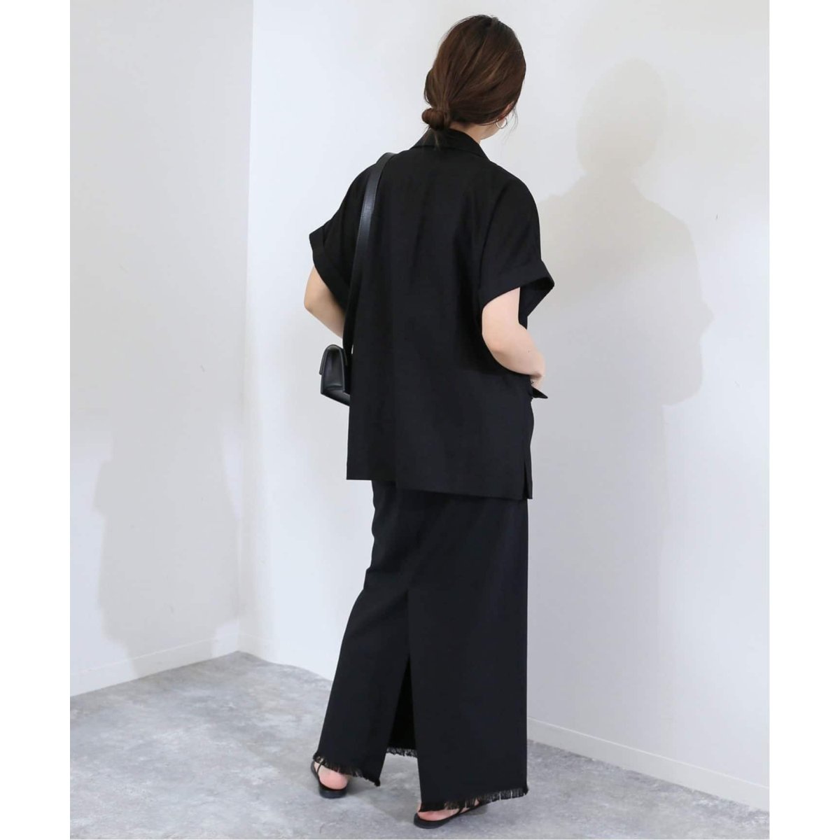 2024SS⭐スローブイエナ⭐レーヨンリネンハーフスリーブジャケット　半袖　麻 スローブ イエナ（SLOBE IENA）/リネンレーヨンハーフスリーブ