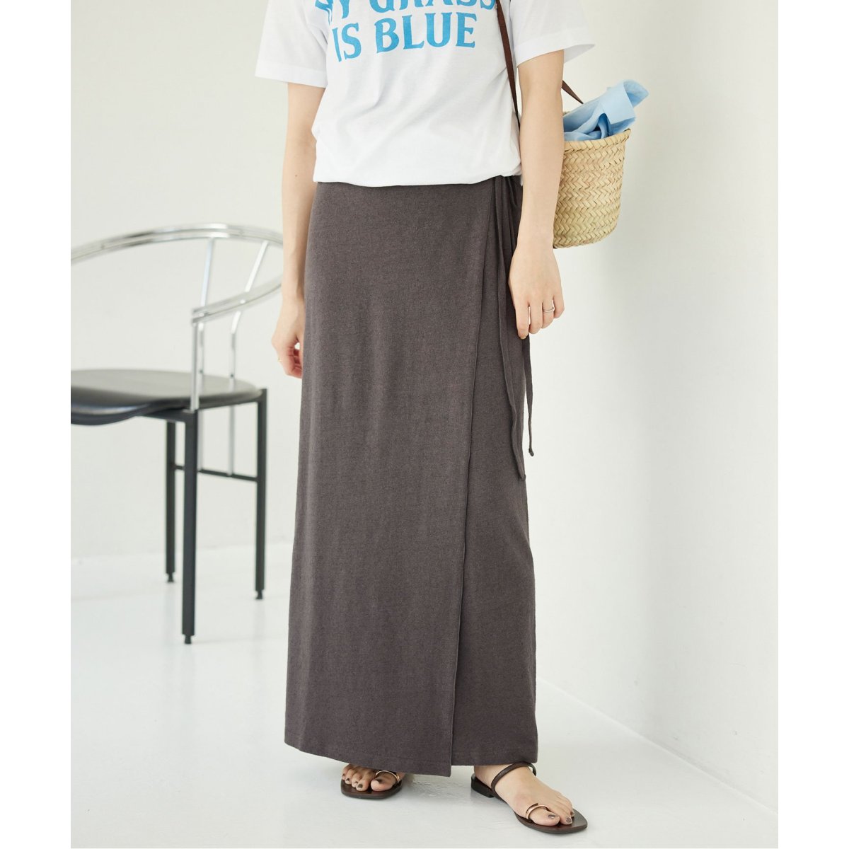 【SLOBE IENA】綿麻リラックスラップスカート SLOBE IENAのコーディネートスナップ（miaki）｜SLOBE IENA