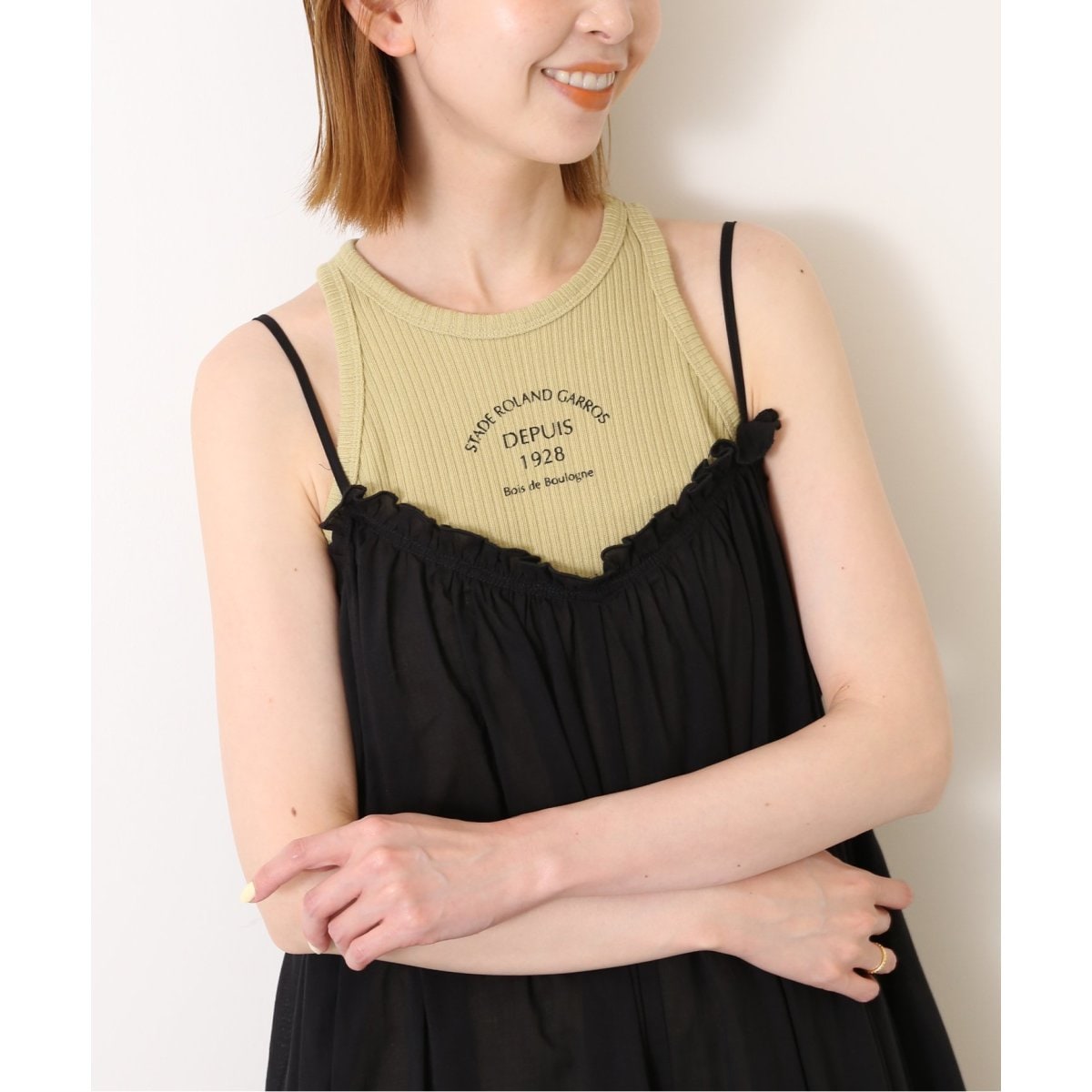 【新品】 SLOBE IENA イエロー リブタンクトップ SLOBE IENA｜《シリーズあり/予約》コットンリブタンクトップ