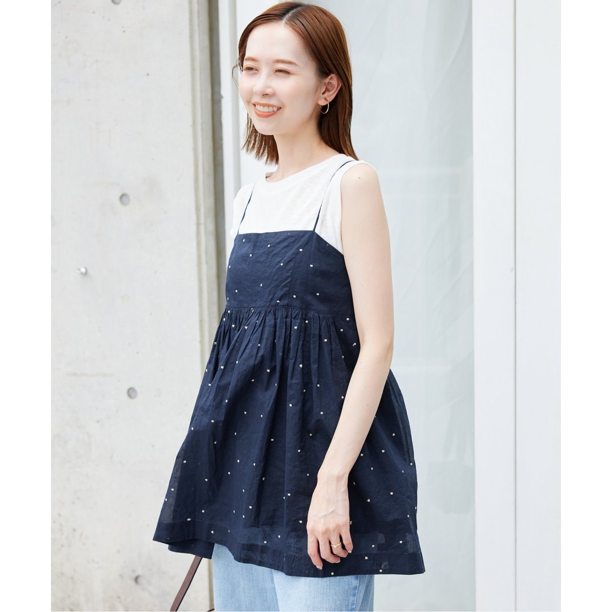 iena slobeドット 刺しゅう キャミソール 新品タグ付き WEB・一部店舗限定/追加》ドット刺しゅうキャミソール | スローブ