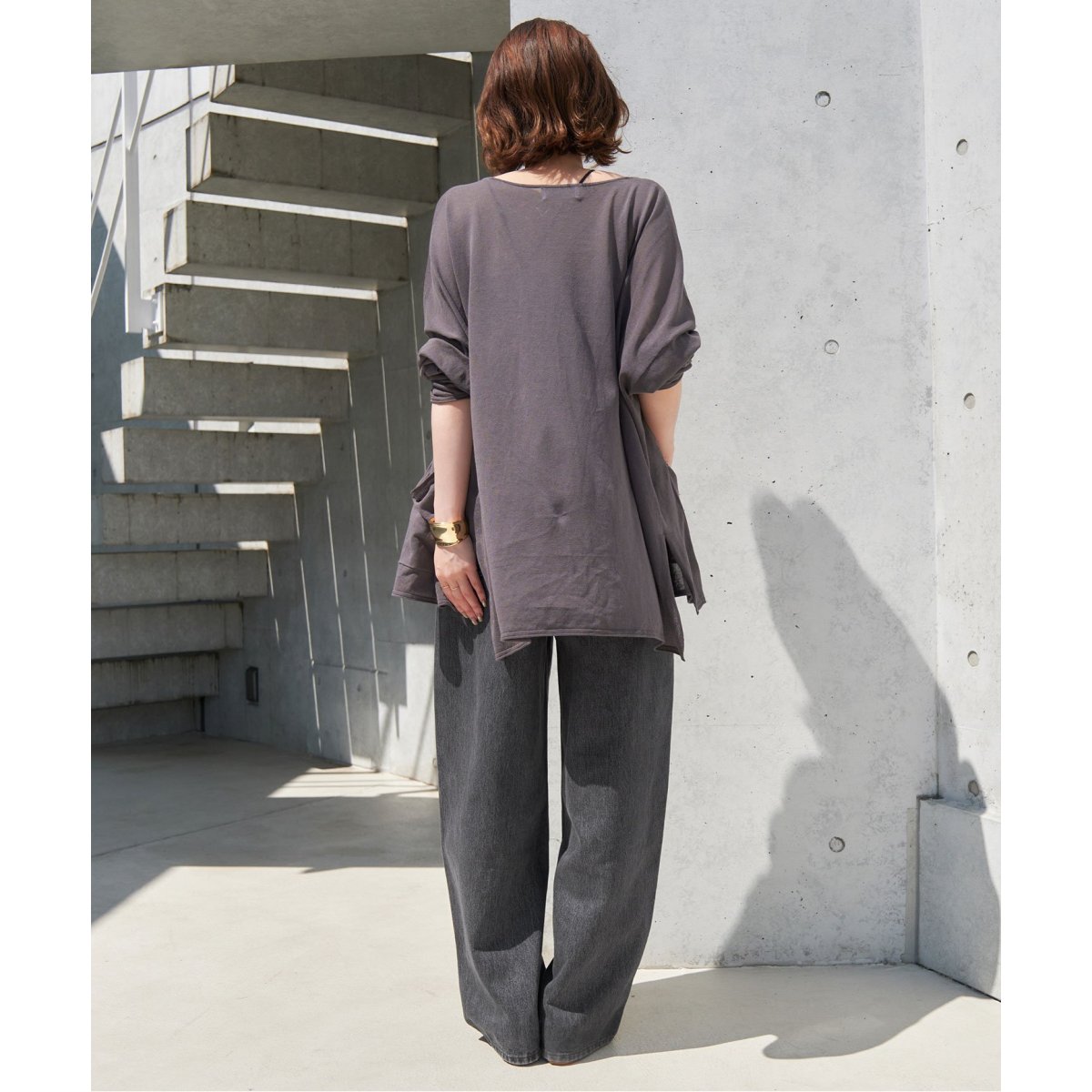 SLOBE IENA ブラック チノタックカービーパンツ LE DENIM ワイドカーブパンツ | スローブ イエナ(SLOBE IENA