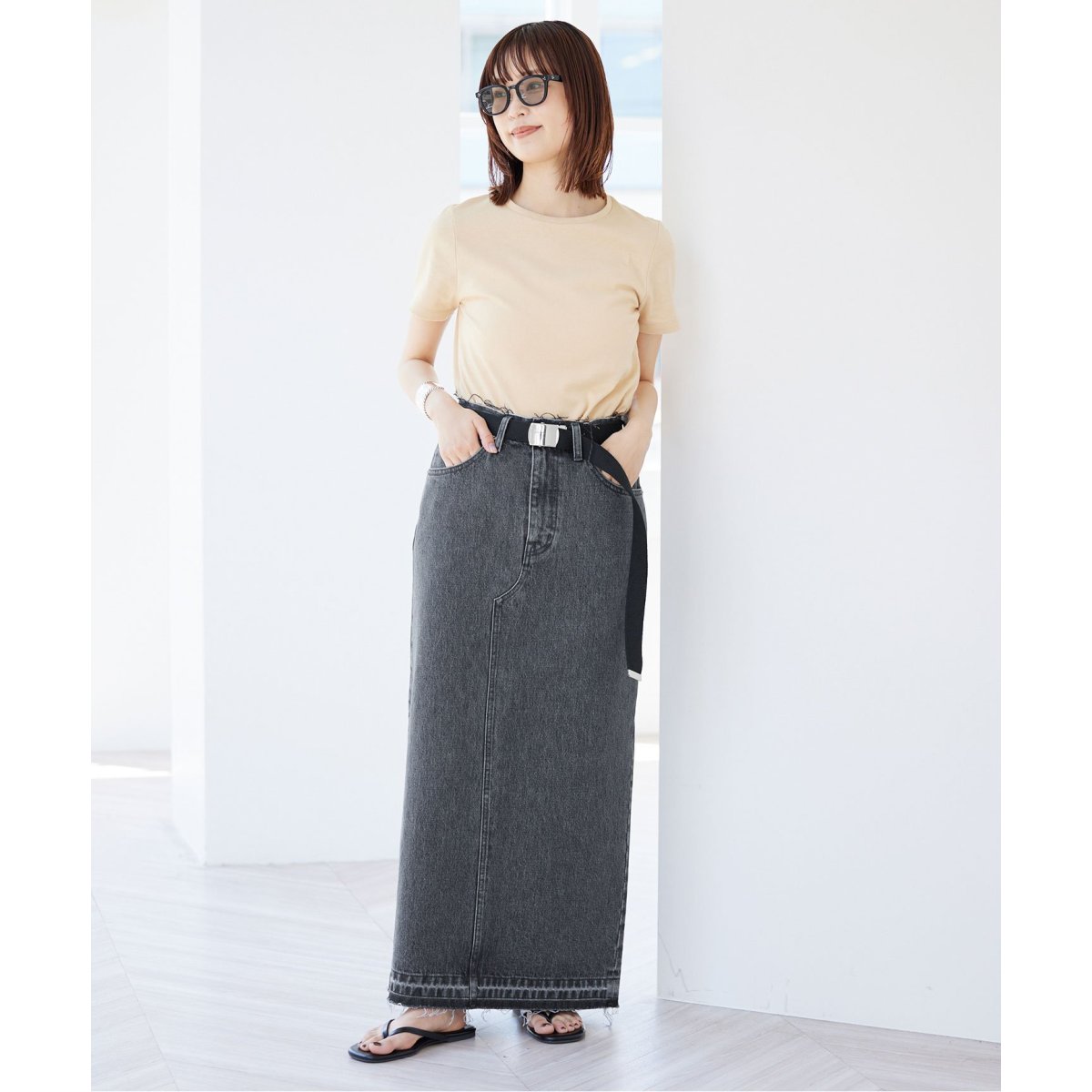 【38】スローブイエナ　LE DENIM リーンカットオフスカート LE DENIM リーンカットオフスカート | スローブ イエナ(SLOBE