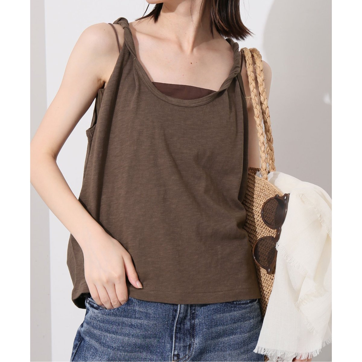 SLOBE IENA バルーンキャミ　試着のみ WEB/一部店舗限定》ribbon バルーンキャミ（シャツ／ブラウス
