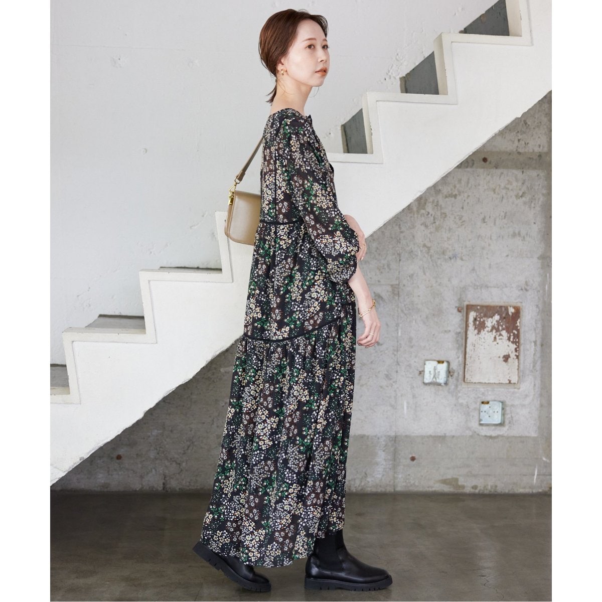 WEB限定/追加》FLOWER PRINT ワンピース | スローブ イエナ(SLOBE IENA