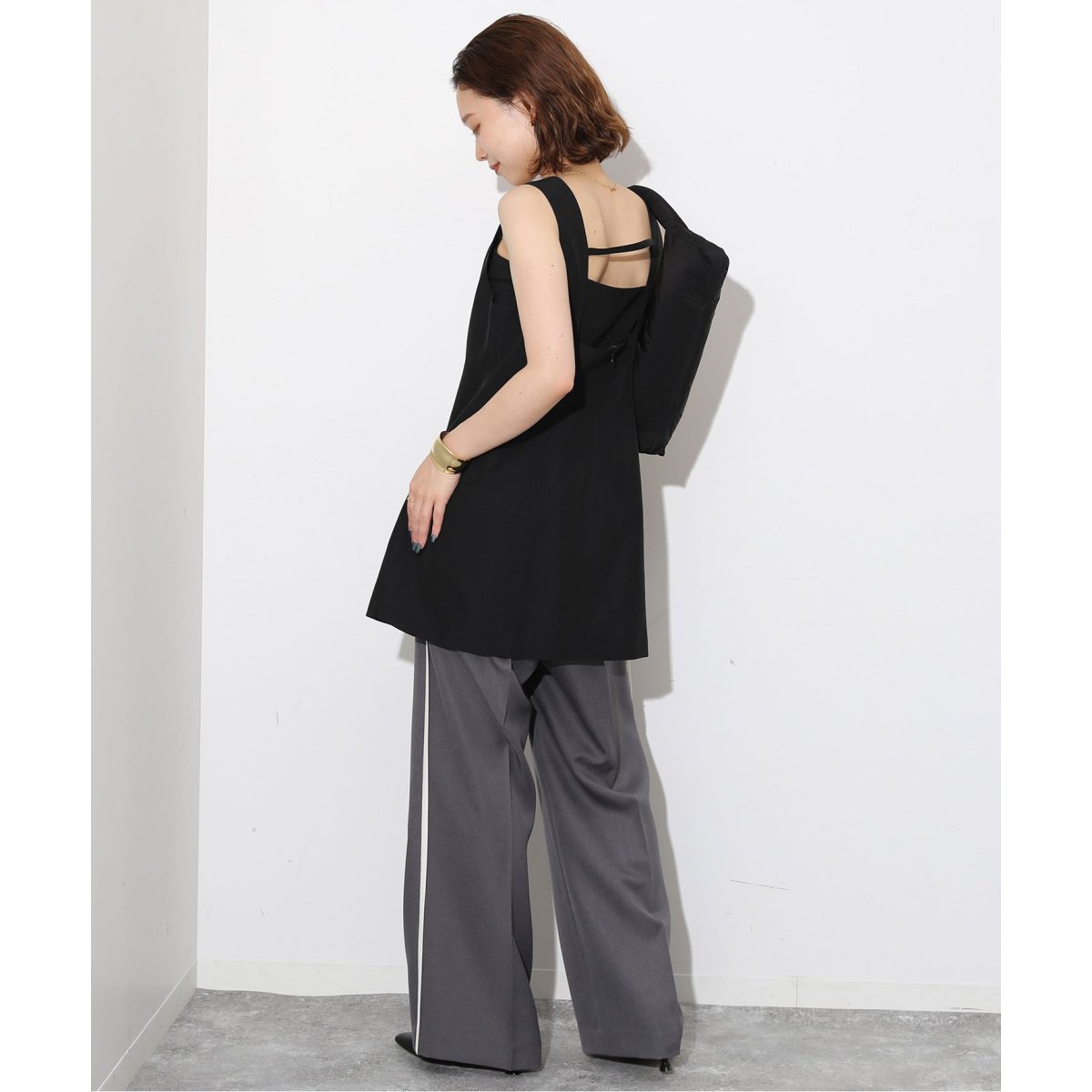 SLOBE IENA / 新品・未使用 グログランスクエアチュニック ブラック グログランスクエアチュニック | スローブ イエナ(SLOBE IENA