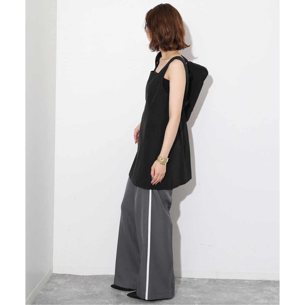 SLOBE IENA / 新品・未使用 グログランスクエアチュニック ブラック グログランスクエアチュニック | スローブ イエナ(SLOBE IENA