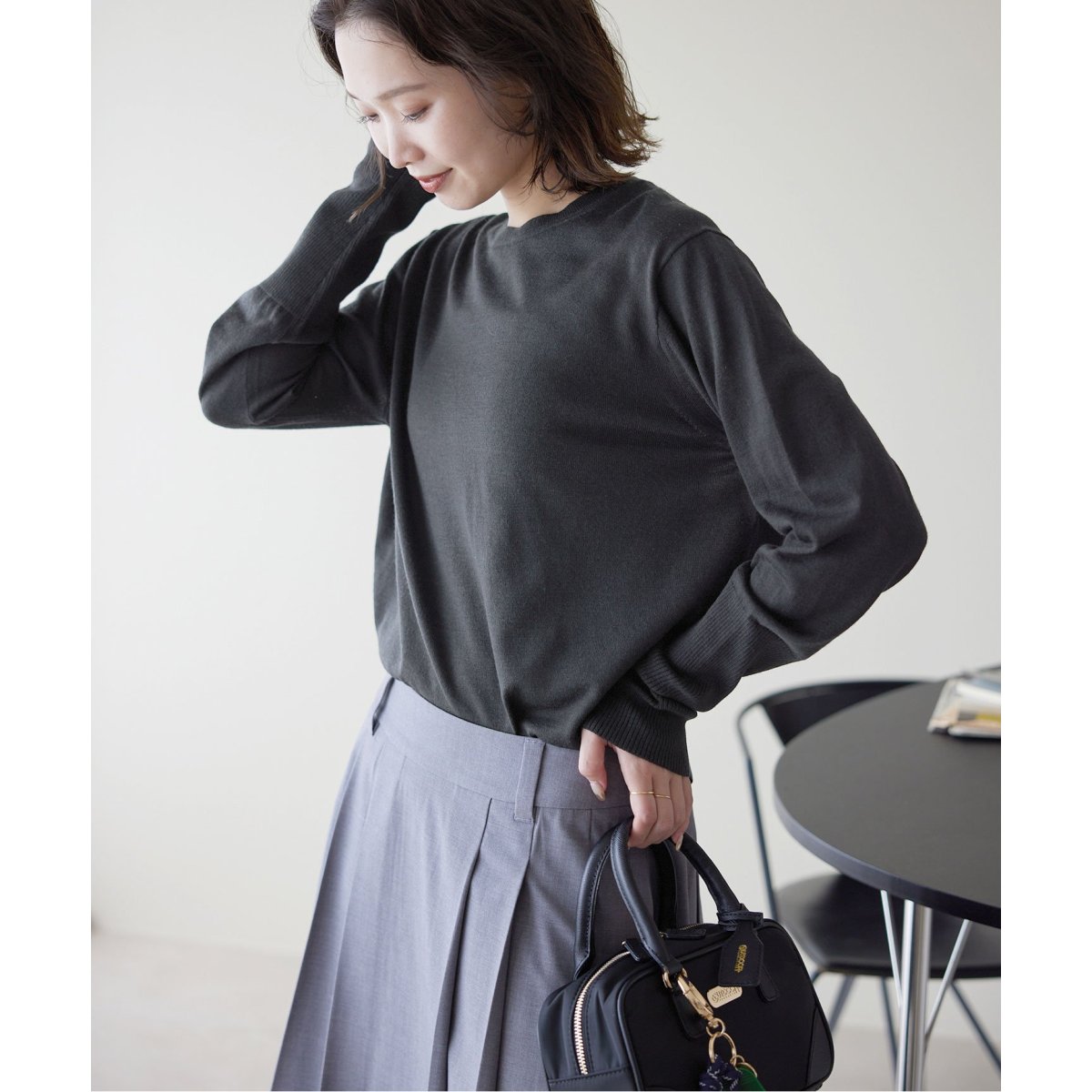 【今季•完売品】SLOBE IENA ウォッシャブルプレーンニット ウォッシャブルプレーンニット | スローブ イエナ(SLOBE IENA