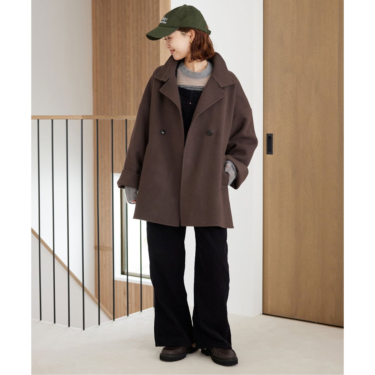 souple woolダブルフェイススタンドコート | スローブ イエナ(SLOBE