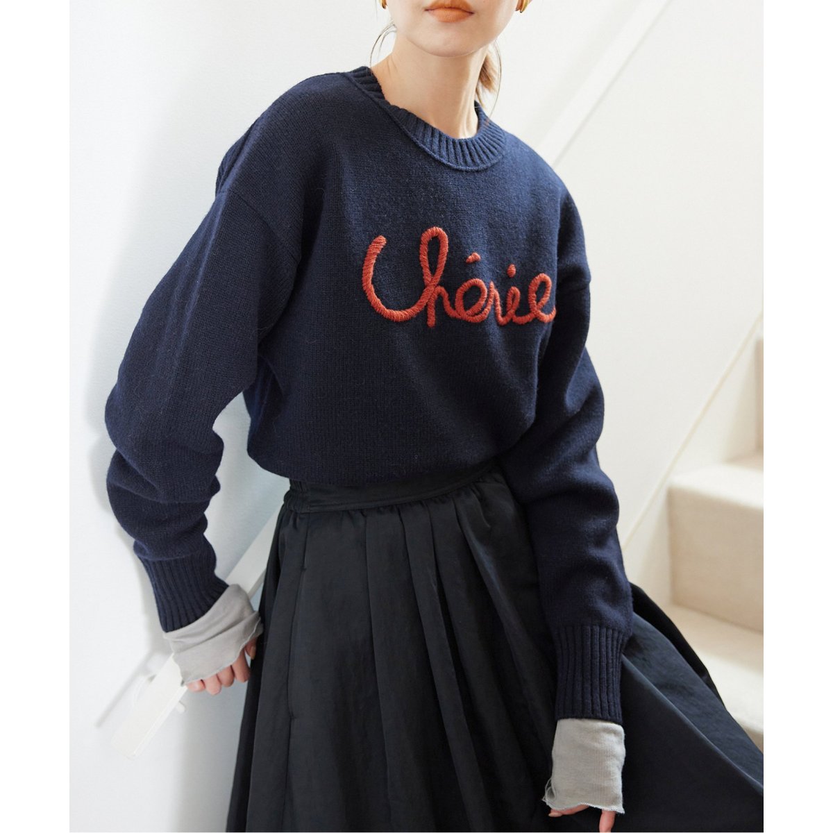 SLOBE IENA スローブイエナ cherie 刺繍ニット SLOBE IENA（スローブイエナ）の「《追加》cherie刺繍ニット（ニット