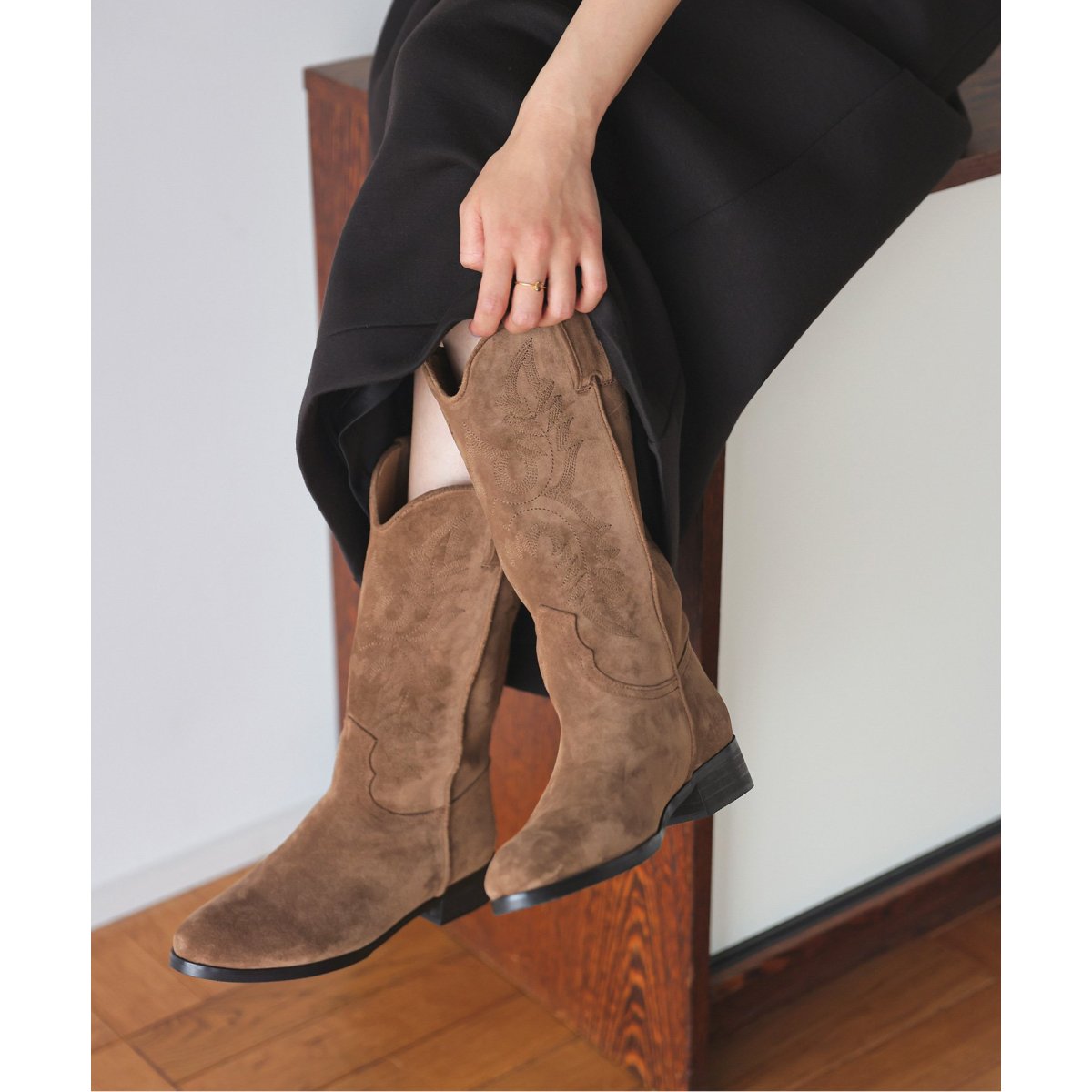 《新品未使用スローブイエナ【REMME/レメ】 BASICロングブーツ茶色　37 新品未使用REMME／レメ ロングブーツ37 / 23.5 スローブイエナ