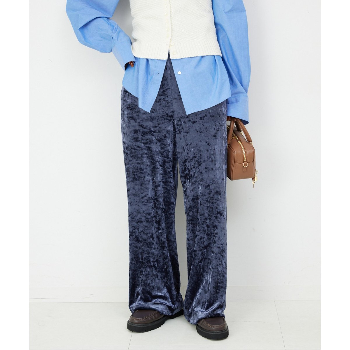 IENA SLOBE スローブ イエナ　クラッシュベロアイージーパンツ　24AW セール】IENA LA BOUCLE クラッシュベロアイージーパンツ