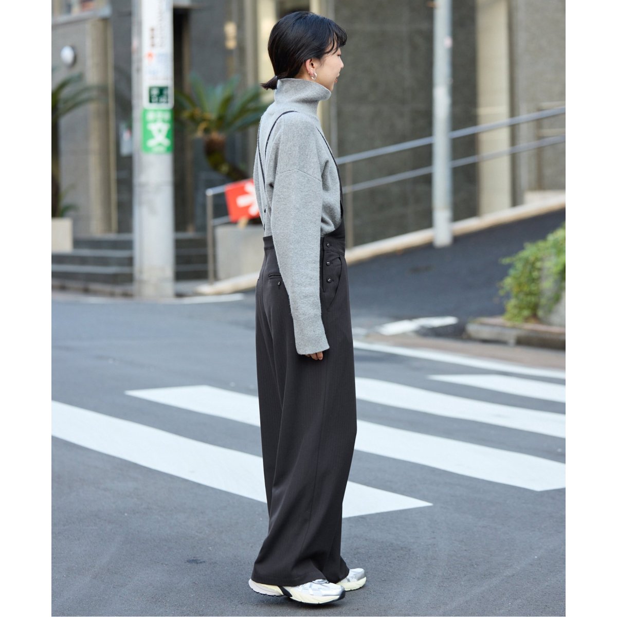 SLOBE IENA ヘリンボーンナローストラップサロペット　新品　未使用 定価11,000円】2024AW ヘリンボーンナローストラップサロペット