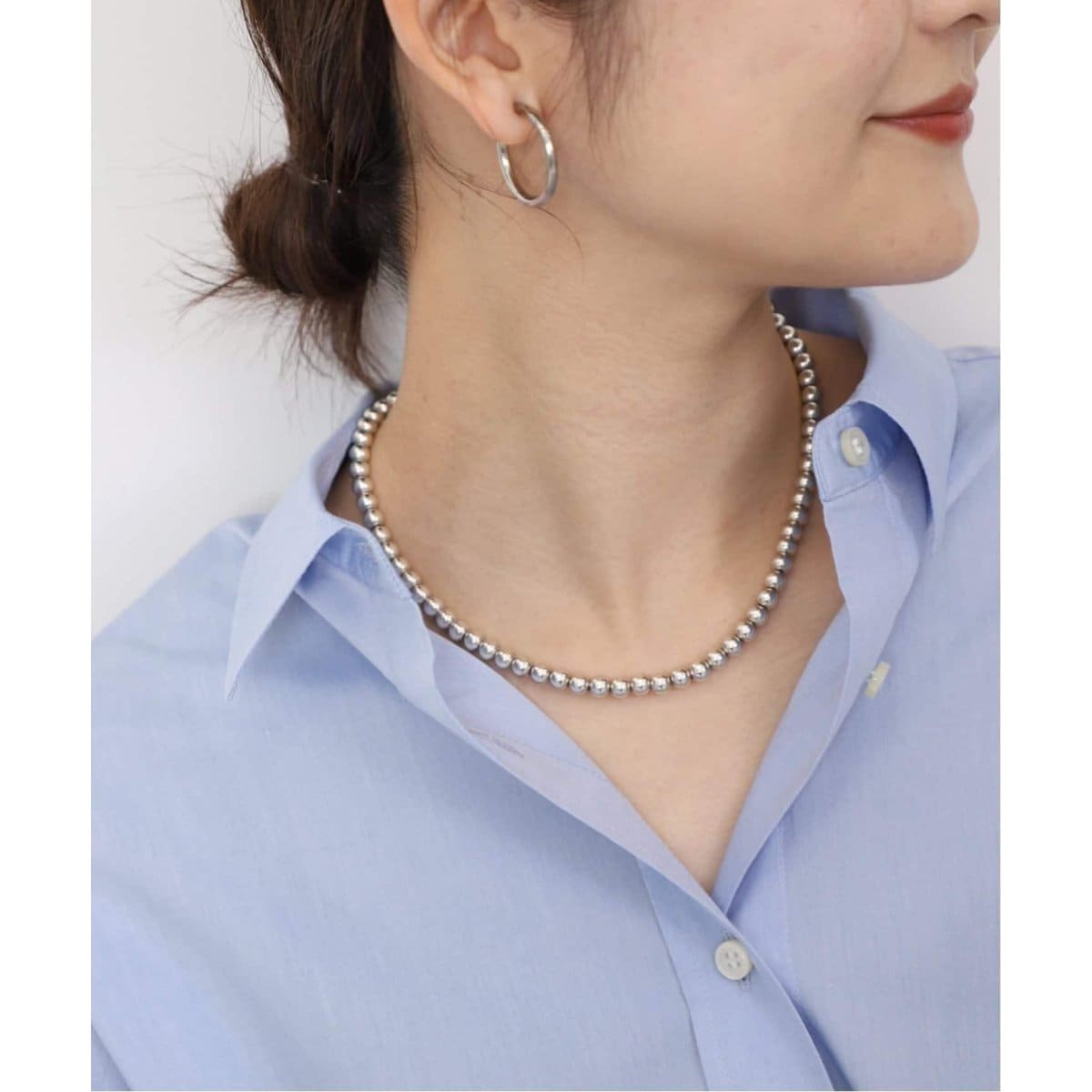 美品【SLOBE IENA】SLOBE プレーンネックレス 淡水パール SLOBE コクーン淡水パールネックレス | スローブ イエナ(SLOBE