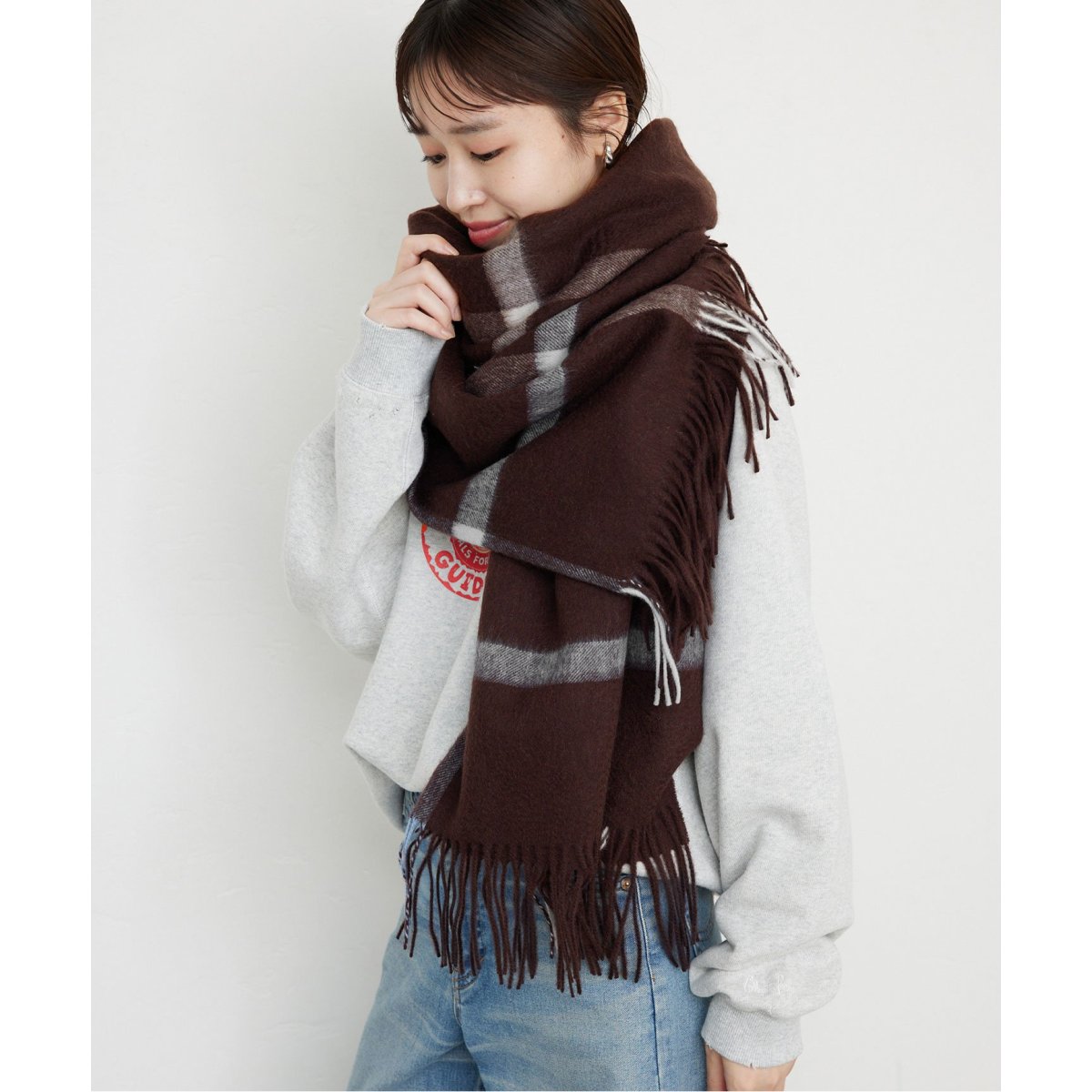 追加》TWEEDMILL/ツイードミル ストール 70-190-WP | スローブ