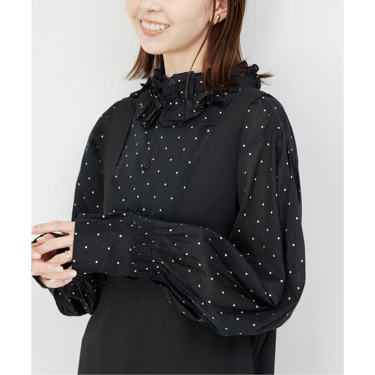 crinkle crinkle crinkle frill collar blouse CC-302 | スローブ イエナ(SLOBE IENA) |  マルイウェブチャネル