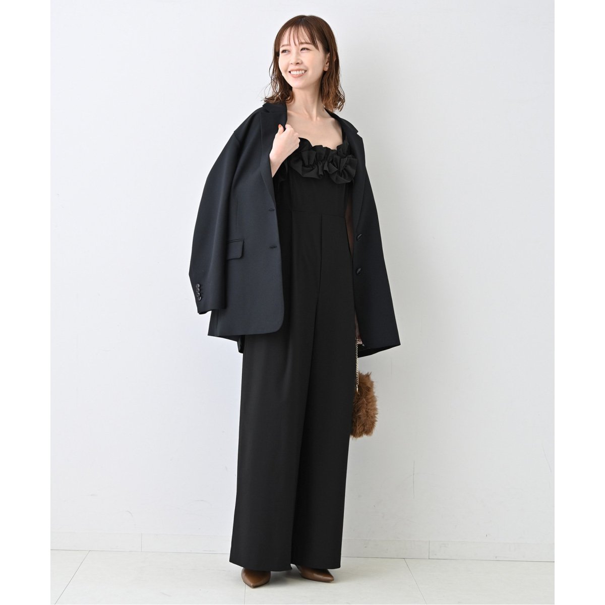 【美品】SLOBE IENA　2024AW　LES FLEURS サロペット SLOBE IENA（スローブイエナ）の「LES FLEURS サロペット