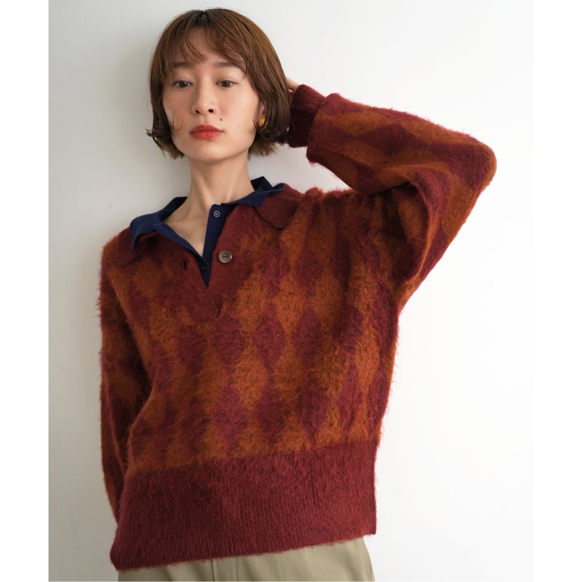 《WEB限定》SLOBEcitron.collardesignニット