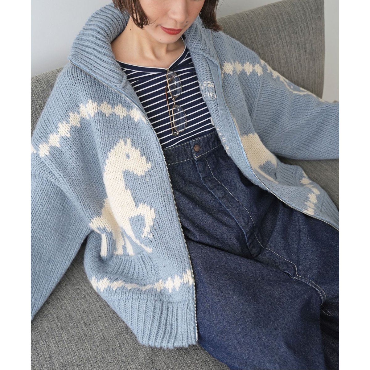 スローブシトロン web限定　カウチンニット　グレー スローブシトロン web限定 カウチンニット グレー 商品検索｜Right-on