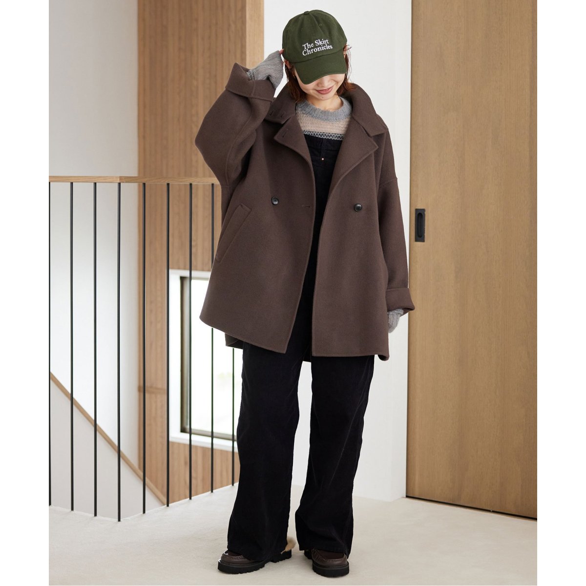 追加》souple woolダブルフェイススタンドコート | スローブ