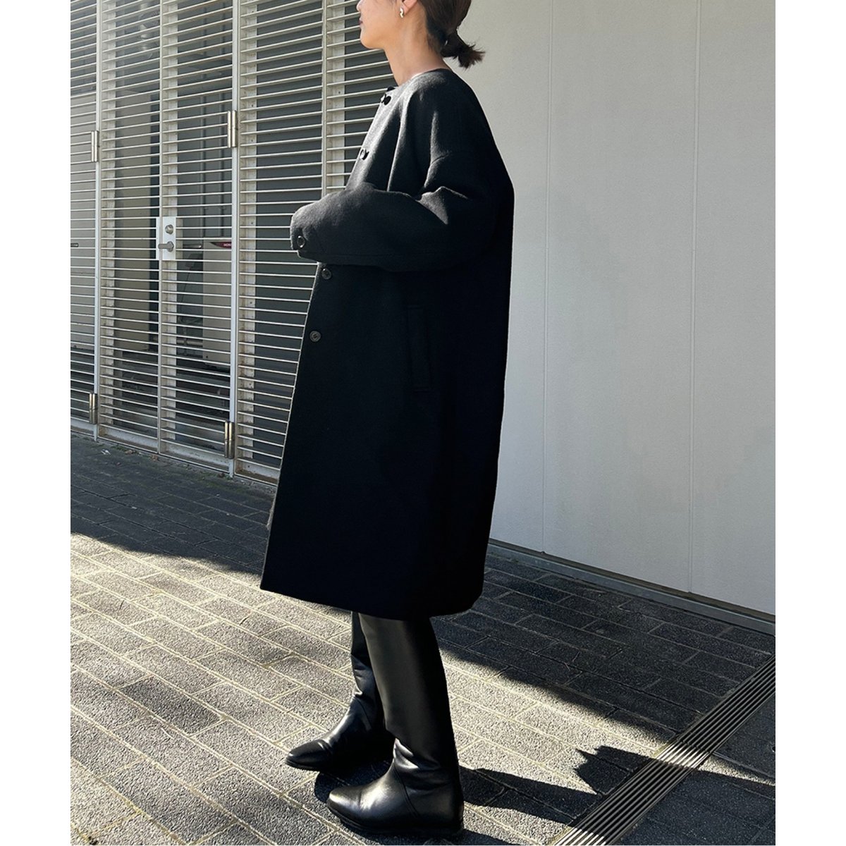 SUPER 100 シャギーノーカラーコート | スローブ イエナ(SLOBE IENA