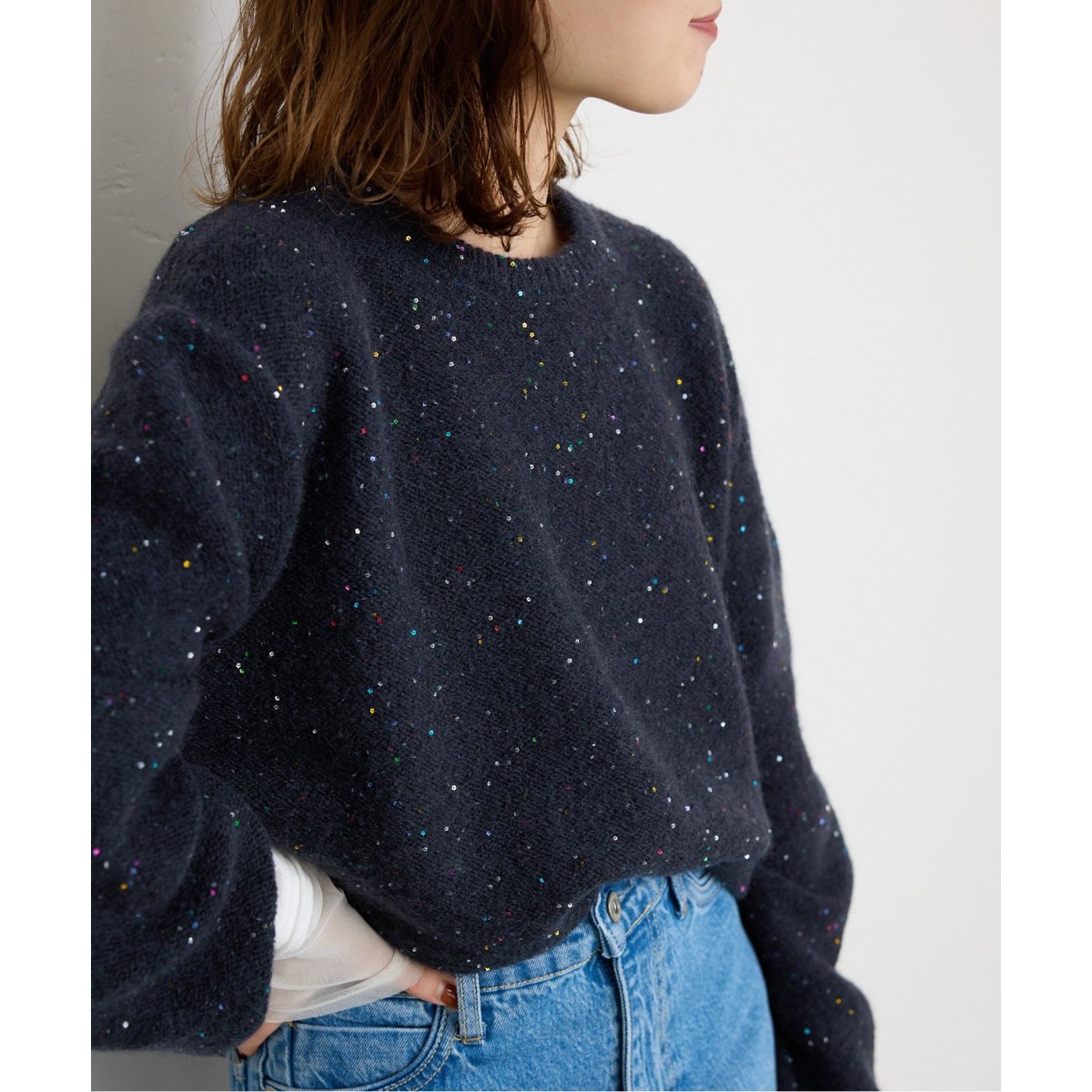 SLOBE IENA flower スパンコールプルオーバー flowerスパンコールプルオーバー | スローブ イエナ(SLOBE IENA