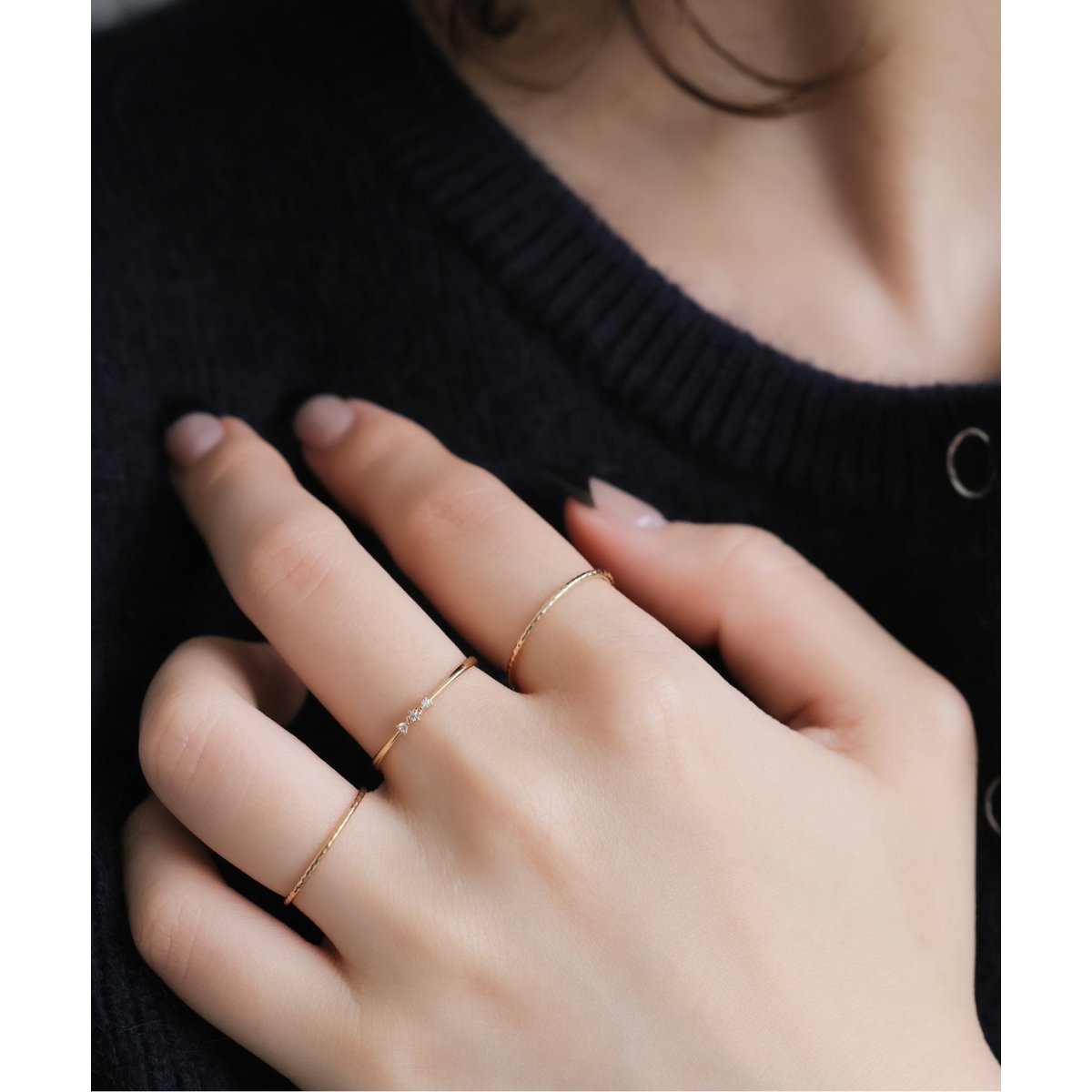 unique/ユニーク SLOBE別注 ダイヤモンド2粒リング unique/ユニーク