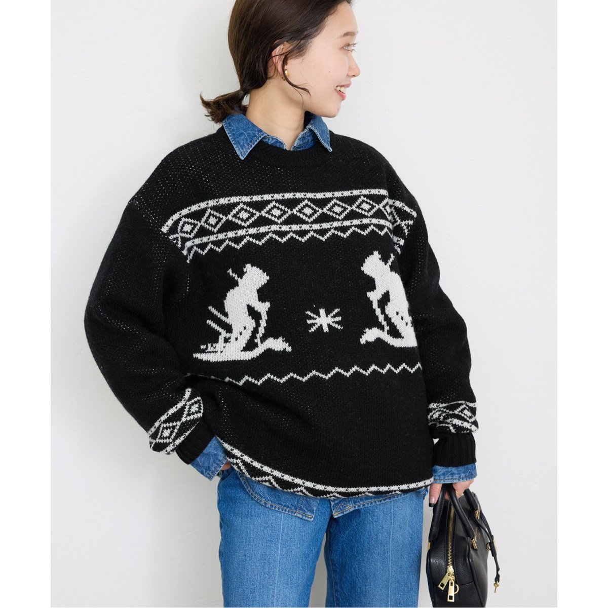 【SLOBEIENA】24080912304040 BIG SKI KNIT長袖ニットセーター BIG SKI KNIT | スローブ イエナ(SLOBE IENA) | マルイウェブチャネル