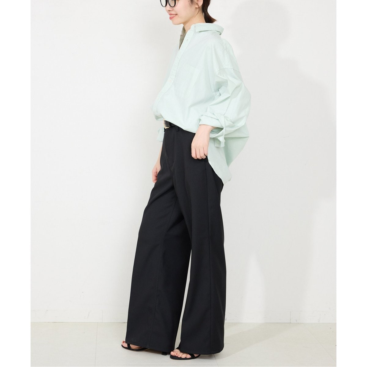SLOBE IENA ファインOXオーバーロングシャツ ce018-25879-01b.jpg?basethum=225