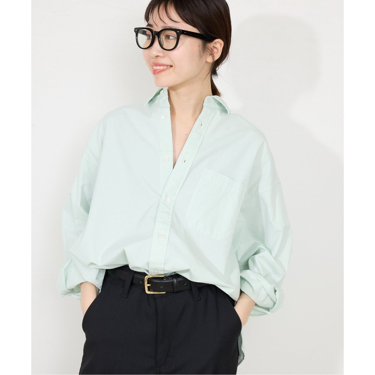 SLOBE IENA ファインOXオーバーロングシャツ 一部店舗・WEB限定カラーあり/追加》ファインOXオーバーロング