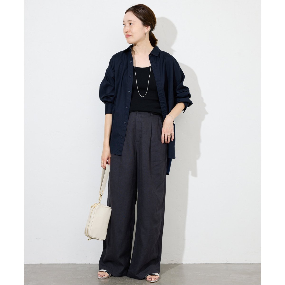 SLOBE IENA ファインOXオーバーロングシャツ SLOBE IENA ブラウス シャツ 「一部店舗・WEB限定カラーあり