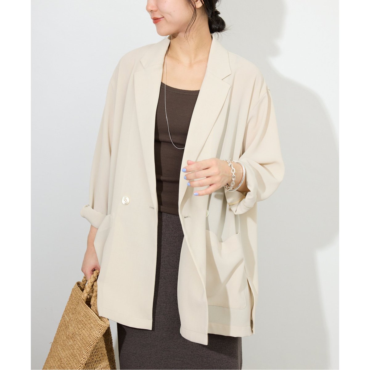 SLOBE IENA ウォッシャブルシアーポリオーバージャケット ウォッシャブルシアーポリオーバージャケット（その他ジャケット