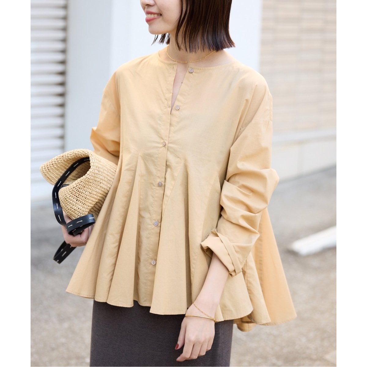 【新品タグ付き】スローブイエナ パネルフレアーブラウス 今季 SLOBE IENA ブラウス シャツ パネルフレアーブラウス レディース