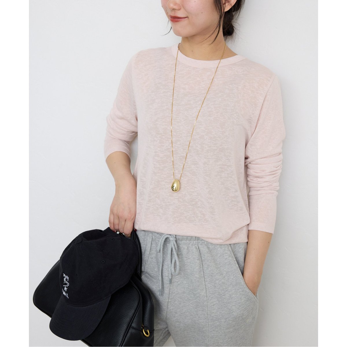 スローブイエナ　SLOBE IENA スラブ天竺クルーネックロンTEE 2枚 SLOBE IENA tシャツ 「追加」スラブ天竺クルーネックロンTEE