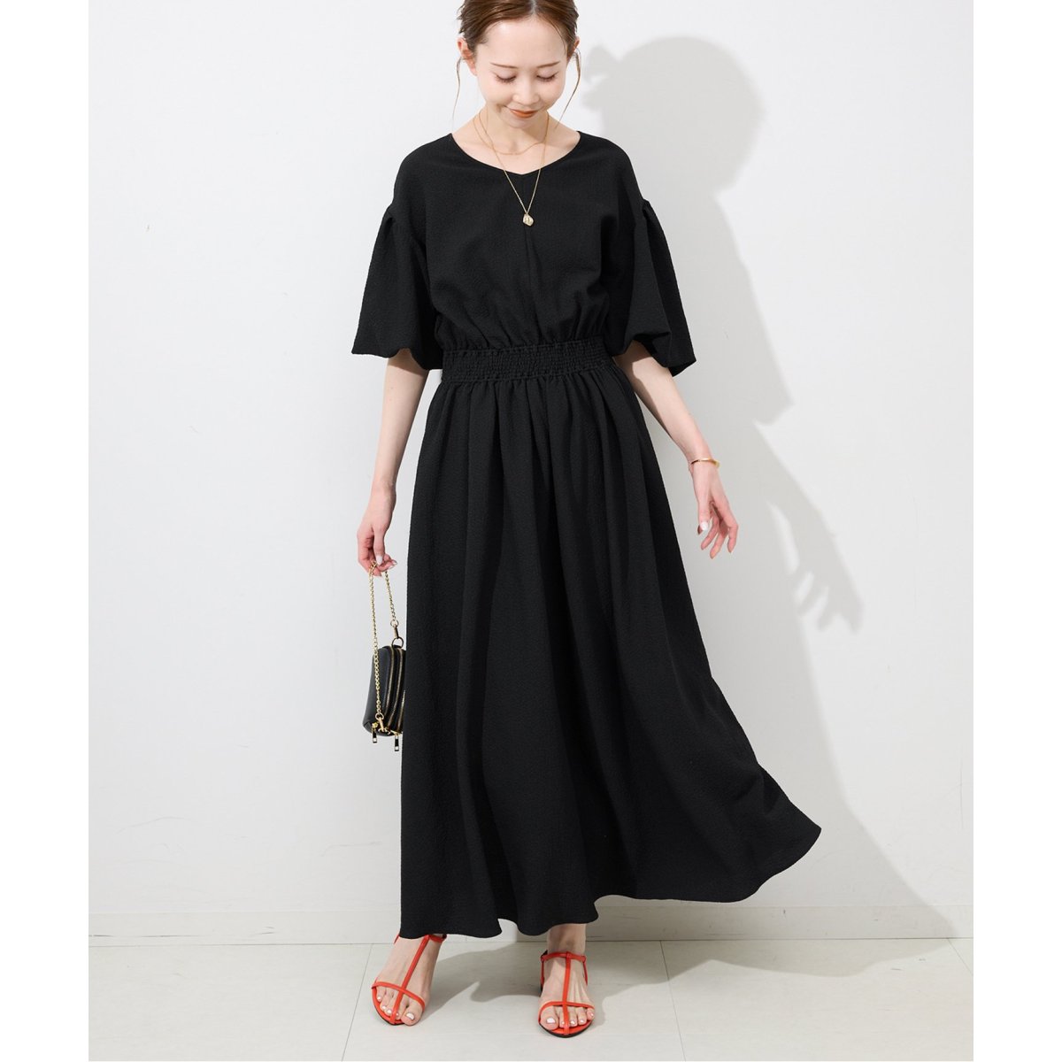 SLOBE IENA POCOPOCO フレア ワンピース ブルー 新品未使用 SLOBE IENA POCOPOCO フレア ワンピース ブルー 新品未使用
